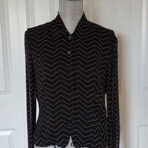 Dana Buchman Zig Zag Stripe Blouse